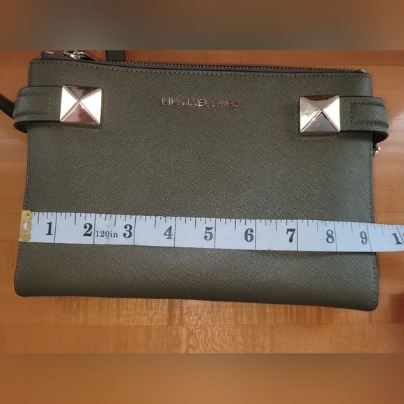Michael Kors Karla Leather Crossbody Bag,  Army Green - Picture 12 of 13